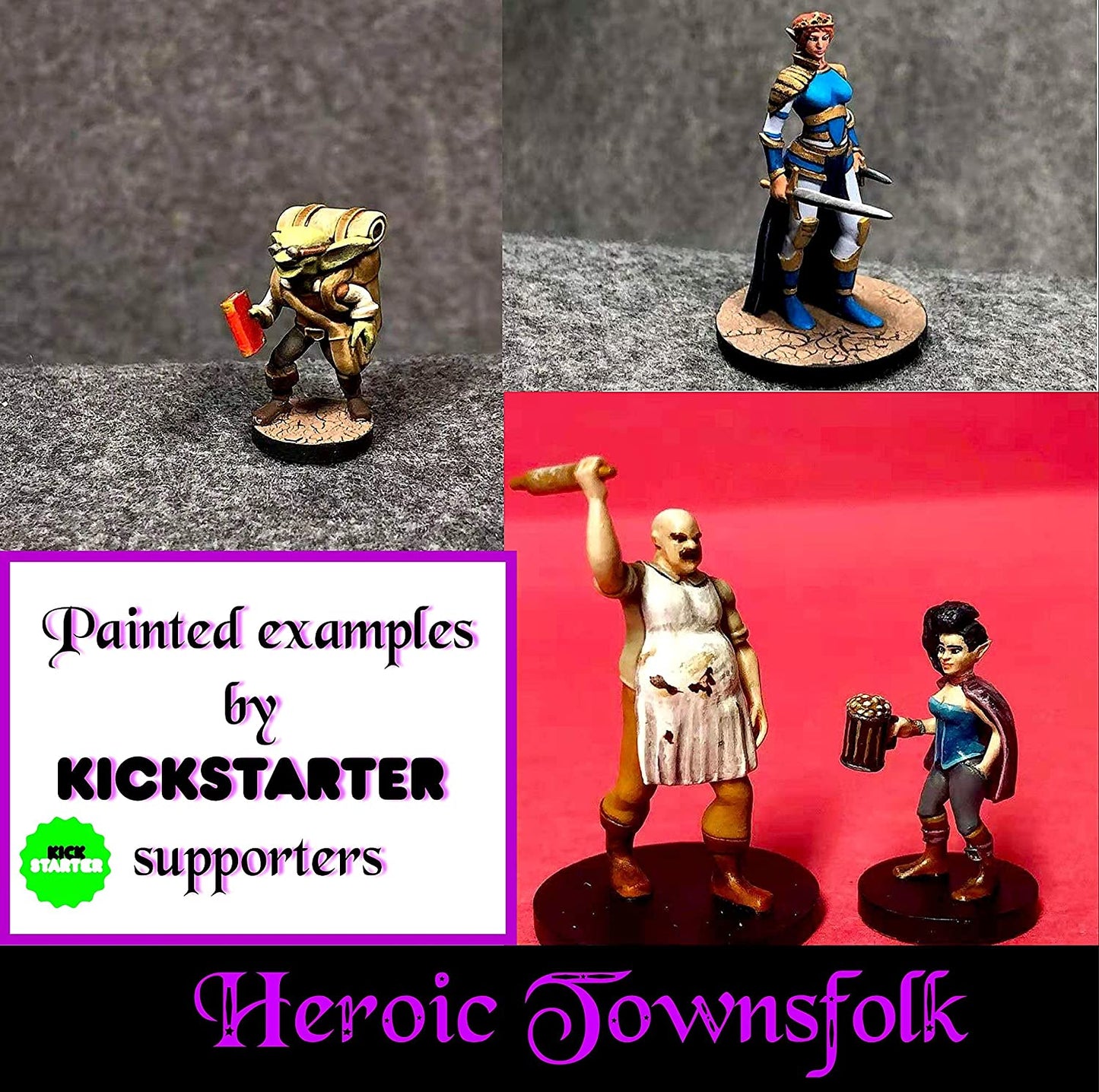 Wildspire 29 Whimsical Townsfolk Fantasy Set for DND Miniatures Dungeons Dragons Starter Pack D&D Minis Tabletop Unpainted NPC Bulk Set of Paintable Figures for D D Accessories and Pathfinder