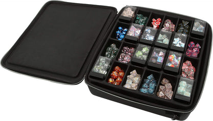 Double Dice Tray Dice Case - Holds 40 Plastic Dice Storage Cubes or 14 Dice per Section up to 560 Total Dice - Dice Tray and Display Case Compatible with Chessex Cubes and Dnd Dice