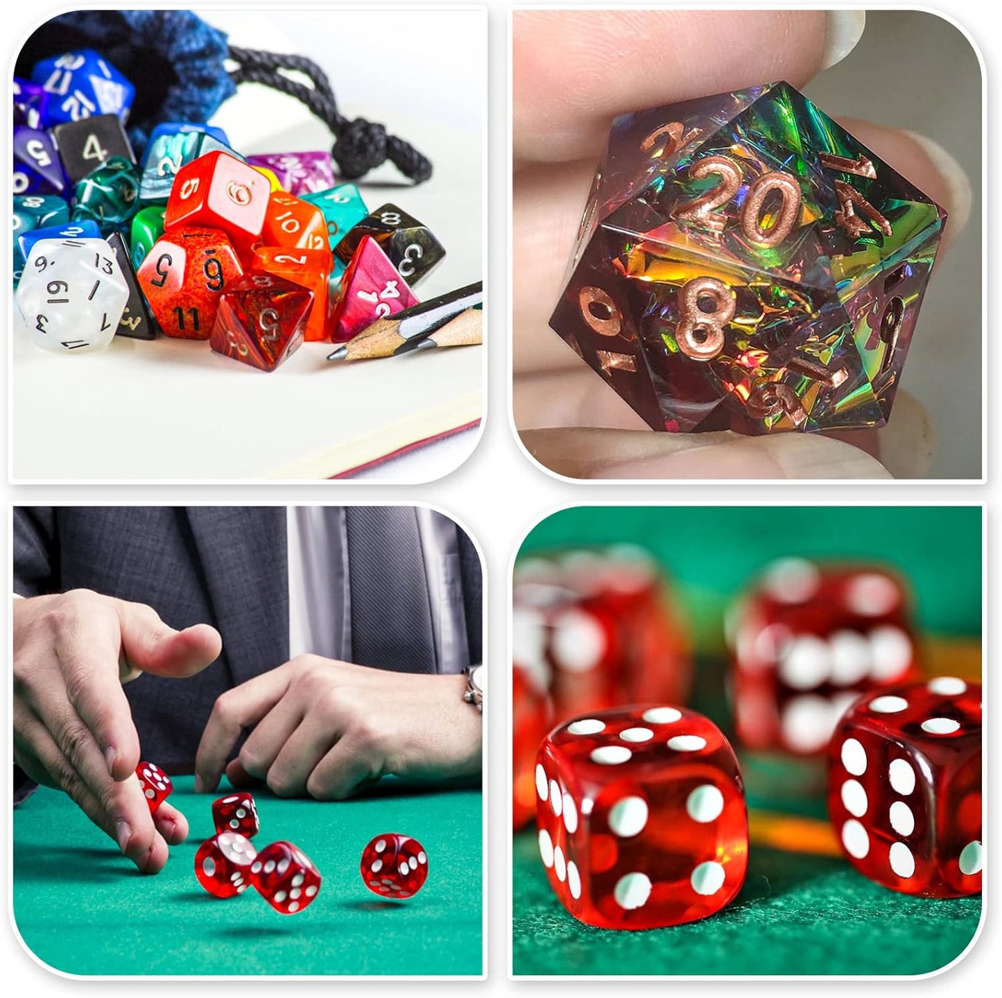 Polyhedral Dice Molds - D20, D6, Standard Dice Silicone Molds for DIY Epoxy Resi