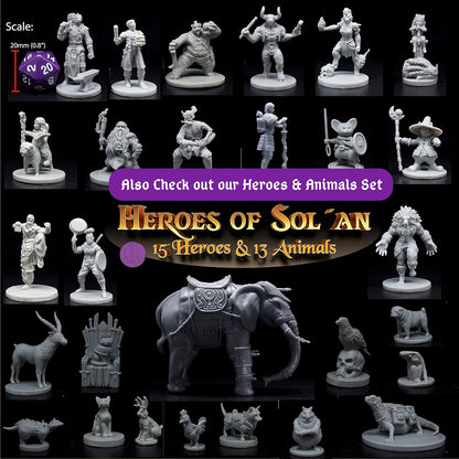 26 Animal Minis for DND Miniatures 28Mm Unpainted Dungeons and Dragons Miniatures I for D&D Miniatures & DND Minis Fantasy RPG | for DND Figures & Tabletop Miniatures | Campaign Setting