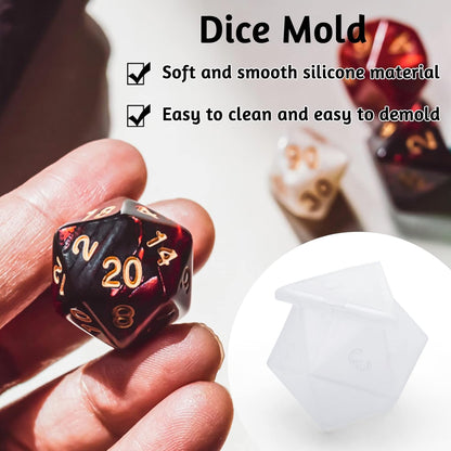 Polyhedral Dice Molds - D20, D6, Standard Dice Silicone Molds for DIY Epoxy Resi