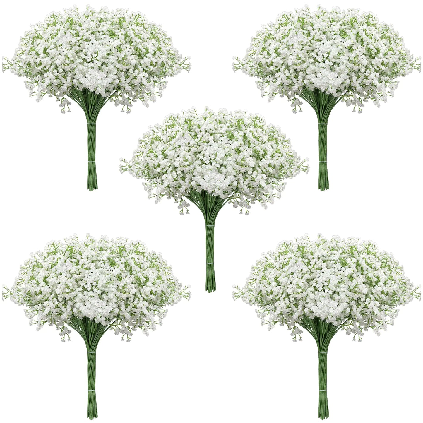 ZUMELER Babys Breath Artificial FlowersWhite Baby Breath Flowers Artificial Bulk 50pcs Fake Babys Breath Real Touch Flowers for Wedding Party Home Garden Decoration